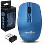 Imagem de Mouse Óptico Wireless Sem Fio Sensor LED USB 2.4GHz 3 Botões 3200 DPI Azul Claro Notebook Computador