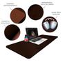 Imagem de Mouse Pad 70X30Cm Grande Tapete Mesa Gamer Couro Eco Café