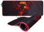 Imagem de Mouse Pad Speed LED RGB 80x30cm Borda Costurada Antiderrapante Dragão Exbom