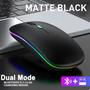 Imagem de Mouse Preto sem fio RGB para jogos Gamer Bluetooth LED PC laptop