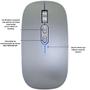 Imagem de Mouse Recarregável Com 2 Bluetooth + USB Para Macbook Air Pro M1 M2 M3