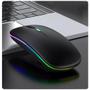 Imagem de Mouse Recarregável Sem Fio Gamer Home Office Led Rgb 2.4 ghz