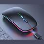 Imagem de Mouse Sem Fio 2.4 ghz Optico Recarregável Gamer USB Led Rgb Wireless Usb Notebook