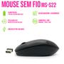 Imagem de Mouse Sem Fio 2.4Ghz Sensor Pilha Ergonômico Preto Gamer