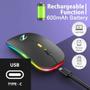 Imagem de Mouse sem Fio Bluetooth 5.2 &amp Wireless 2.4Ghz USB C Recarregável DPI Ajustável - AP04