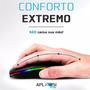 Imagem de Mouse Sem Fio Bluetooth Wifi Recarregavel Wireles Ergonomico Cor Preto
