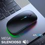 Imagem de Mouse Sem Fio Bluetooth Wifi Recarregavel Wireles Ergonomico Cor Preto