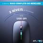 Imagem de Mouse Sem Fio Bluetooth Wifi Recarregavel Wireles Ergonomico Cor Preto