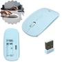 Imagem de Mouse Sem Fio Escritório Ergonômico Conector USB Cor Branco