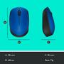 Imagem de Mouse sem fio Logitech M170 com Design Ambidestro Compacto, Conexão USB e Pilha Inclusa, Azul - 910-004800