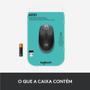 Imagem de Mouse sem fio Logitech M190 com Design Ambidestro de Tamanho Padrão, Conexão USB e Pilha Inclusa, Cinza - 910-005902