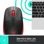 Imagem de Mouse sem fio Logitech M190 com Design Ambidestro de Tamanho Padrão, Conexão USB e Pilha Inclusa