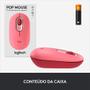 Imagem de Mouse Sem Fio Logitech POP, 4000 DPI, Botão Emoji Customizável, SilentTouch, Compacto, USB, Bluetooth, Rosa Heartbreaker - 910-006551