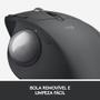 Imagem de Mouse sem fio Logitech Trackball MX Ergo com Ajuste de Ângulo, USB Unifying ou Bluetooth e Bateria Recarregável - 910-005177