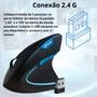 Imagem de Mouse Sem Fio Vertical Ergonômico Gamer Recarregavel Bluetooth 2.4 e Usb