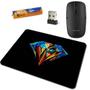 Imagem de Mouse Sem Fio Wireless 2.4 Ghz Multilaser MO285 + 1 Pilha AA + Mouse Pad 18x22 cm