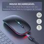 Imagem de Mouse Sem Fio Wireless Bluetooth Recarregável Led Rgb 2.4ghz Color