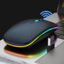 Imagem de Mouse Wireless Recarregável Led Rgb 2.4 Ghz Sem Fio Barato