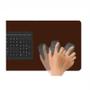 Imagem de Mousepad Desk Pad Extra Grande 100X30 De Couro E Apoio Copo