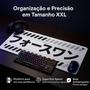 Imagem de MOUSEPAD FORCE ONE SKYHAWK WHITE XXL Speed Mesh Fibertek Base Antiderrapante Bordas Costuradas Alta Precisão para Teclado e Mouse Setup Pro