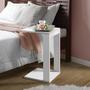 Imagem de Móvel De Canto Encaixe Braço Sofá Apoio Mesa Leitura Branco