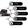 Imagem de Mp3 player auto radio ultron red bt bluetooth aux 2 ent usb