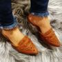 Imagem de Mule feminino sandália sapatilha bico fino pedra super confortável perfeito para todas ocasiões ,material de qualidade e com uma super durabilidade