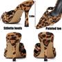 Imagem de Mules Heels AMINUGAL Leopard para mulheres, bico fino, tamanho 6