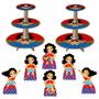 Imagem de Mulher Maravilha Cute Kit 2 Baleiros Com 6 Displays De Mesa