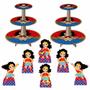 Imagem de Mulher Maravilha Cute Kit 2 Baleiros Com 6 Displays De Mesa
