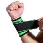 Imagem de Munhequeira Esportiva Ajustável Compressão Verde Com Dedeira Bandagem Elástica Pulseira de Pulso Mão Tensor de Pulso Ten