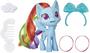 Imagem de My Little Pony Rainbow Dash Potion Pony Figure - Brinquedo de Pônei Azul de 3 Polegadas com cabelo escovado, pente e 4 acessórios surpresa