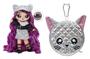 Imagem de Na Na Na Surprise Glam Series Chrissy Diamond Fashion Doll &amp Metallic Cat Purse, Purple Hair, Cute Kitty Ear Hat Outfit &amp Accessories, 2-in-1 Gift for Kids, Toy for Girls &amp Boys Ages 5 6 7 8 Years