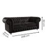 Imagem de Namoradeira Chesterfield Bourbon 3 Lugares Via Encanto Veludo Cinza