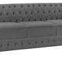 Imagem de Namoradeira Chesterfield Bourbon Veludo 3 Lugares Cinza