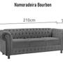 Imagem de Namoradeira Chesterfield Bourbon Veludo 3 Lugares Vermelho