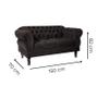 Imagem de Namoradeira Chesterfield Elisabeth 2 Lugares Via Encanto Veludo Bege