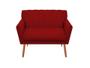 Imagem de Namoradeira Decorativa Cecília Suede Vermelho 2 Lugares Pés Madeira Ms Decor