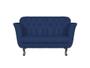 Imagem de Namoradeira Decorativa Dália Suede Azul Marinho 2 Lugares Pés Madeira Mz Decor