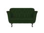 Imagem de Namoradeira Decorativa Dália Suede Verde 2 Lugares Pés Madeira Ms Decor