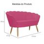 Imagem de Namoradeira Decorativa Estofada Para Salão de Beleza Pétala Suede Rosa Pink - LM DECOR