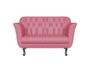 Imagem de Namoradeira Decorativa Helena Suede Rosa 2 Lugares Pés Madeira Mz Decor