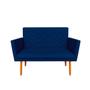 Imagem de Namoradeira Decorativa Maitê 2 Lugares Suede Azul Marinho