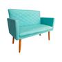 Imagem de Namoradeira Decorativa Maitê 2 Lugares Suede Azul Tiffany