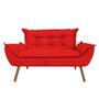 Imagem de Namoradeira Decorativa Opala 2 Lugares Suede Vermelho