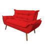 Imagem de Namoradeira Decorativa Opala 2 Lugares Suede Vermelho