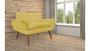 Imagem de Namoradeira Decorativa Opala Suede Amarelo 2 Lugares Pés Madeira Mz Decor