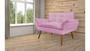 Imagem de Namoradeira Decorativa Opala Suede Rosa 2 Lugares Pés Madeira Ms Decor