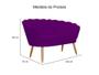 Imagem de Namoradeira Decorativa Pétala Suede Roxo Pés Madeira Mz Decor