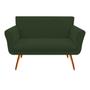 Imagem de Namoradeira Decorativa Sabrina Suede Verde Pés Madeira Mz Decor